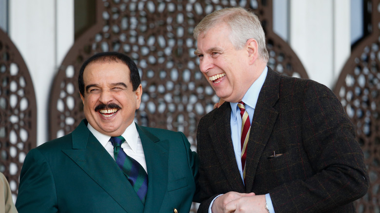 King Hamad bin Isa Al Khalifa of Bahrain and Prince Andrew, Duke of York laughing together 2017