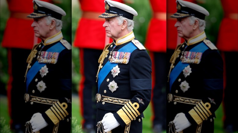 King Charles III in military attire