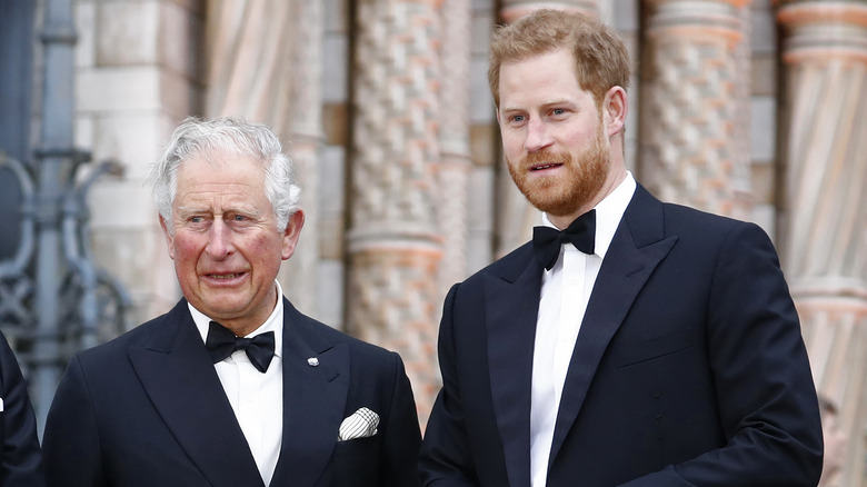 King Charles and Prince Harry in 2019