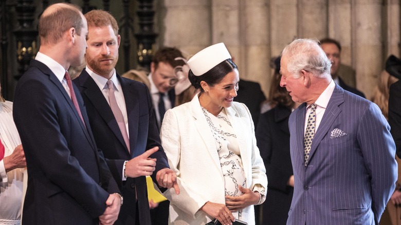 Meghan Markle and King Charles III talking 