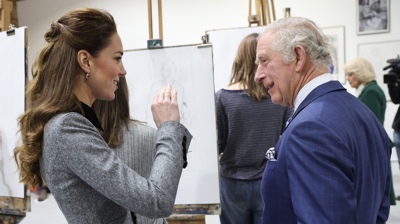 Princess Kate talking to King Charles