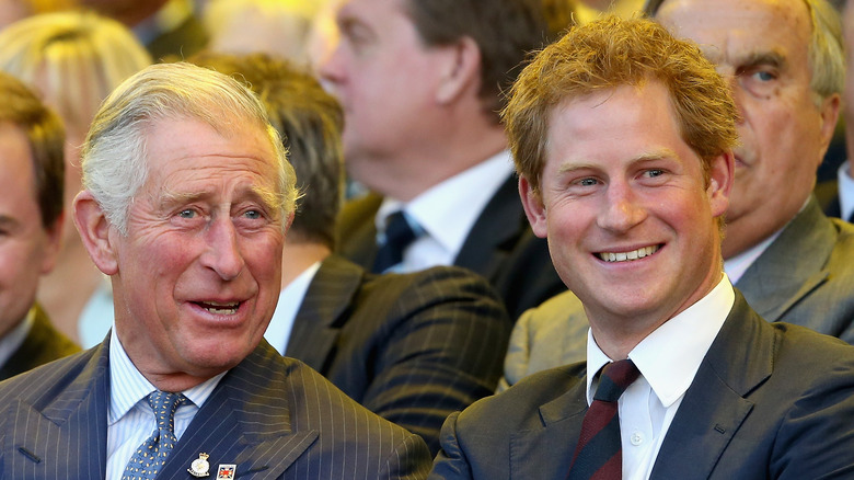 King Charles and Prince Harry share a laugh