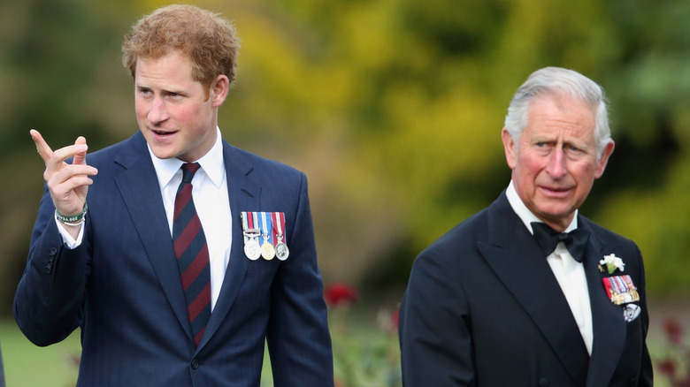 Prince Harry and King Charles speaking