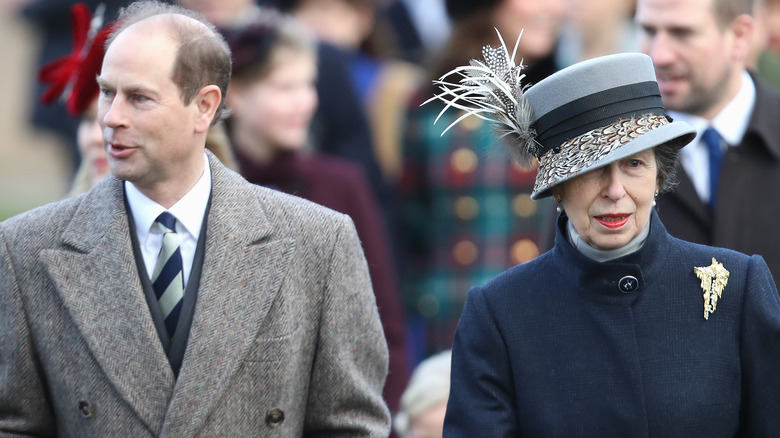 Prince Edward and Princess Anne walking together