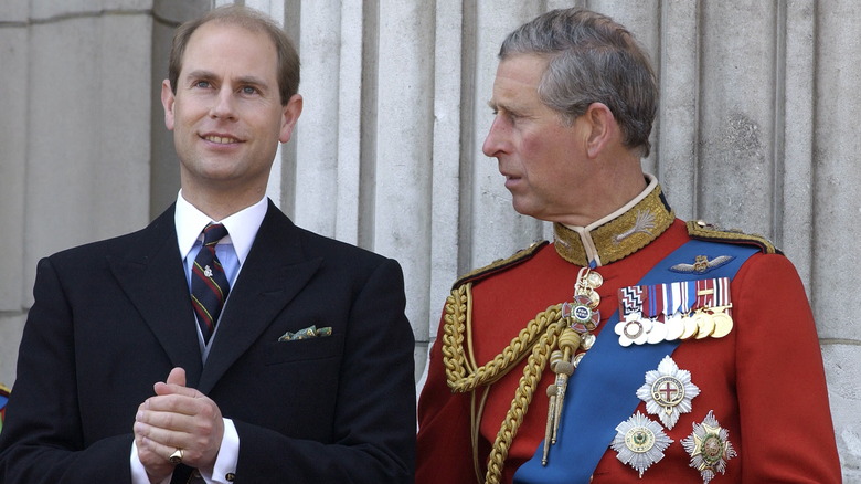 King Charles and Prince Edward on the palace balcony 