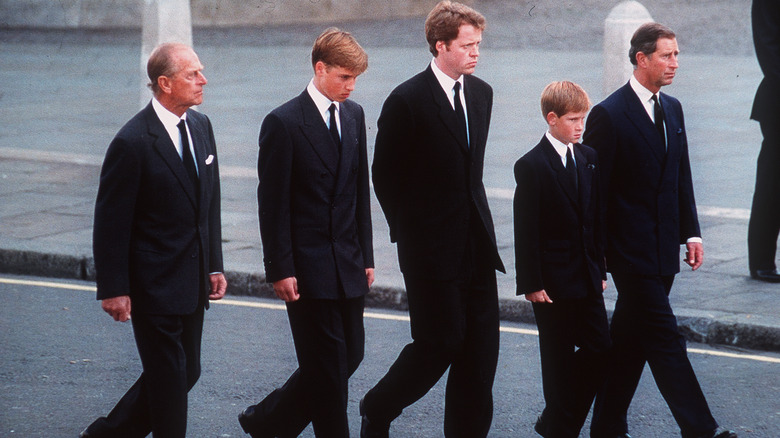 William and Harry at Diana's funeral 