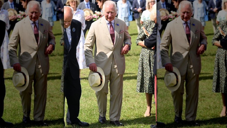 King Charles tan suit 2023 Sandringham Flower Show