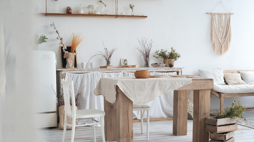 White, organic-looking kitchen