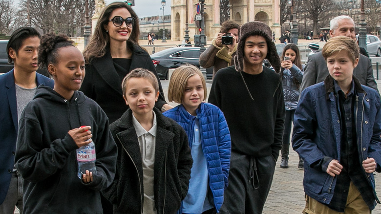 Angelina Jolie and children in Paris 2018