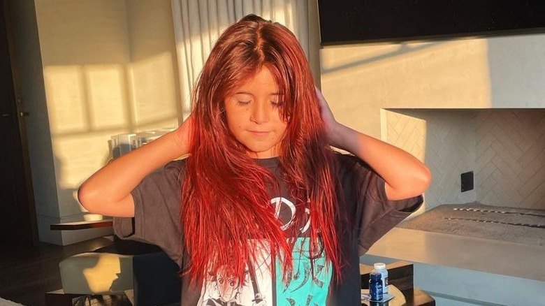 Penelope Disick with red hair