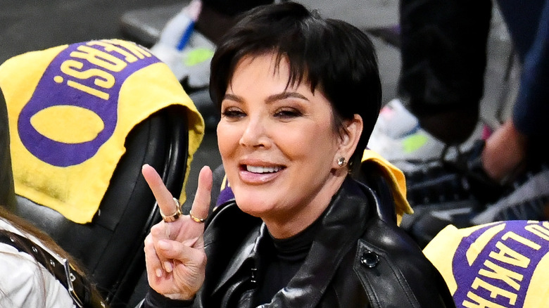 Kris Jenner at a sporting event.