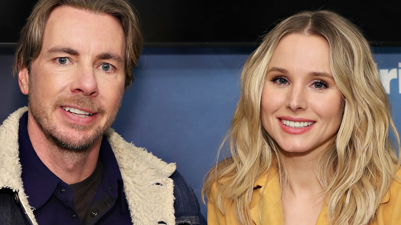 Kristen Bell and Dax Shepard smile together