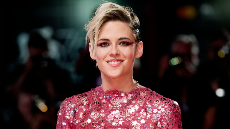 Actress Kristen Stewart smiles at an event 