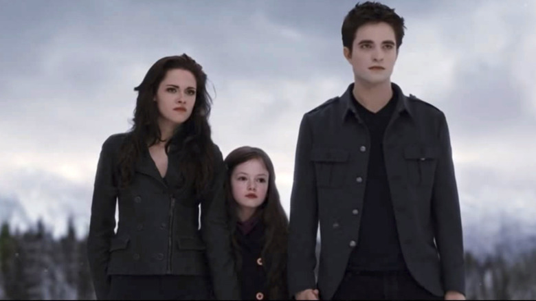 Twilight characters Bella, Edward, and Renesme