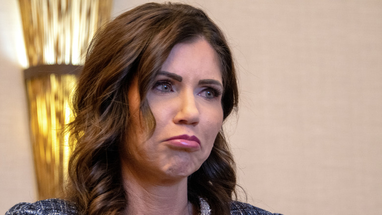 Kristi Noem making a sad face