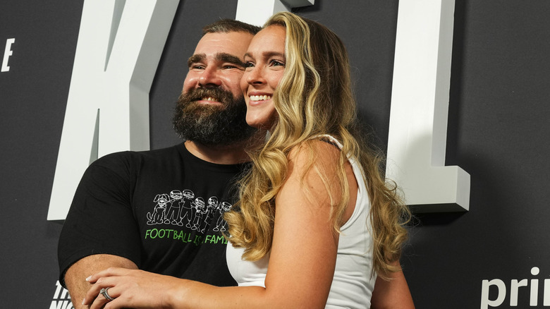 Jason and Kylie Kelce on a red carpet