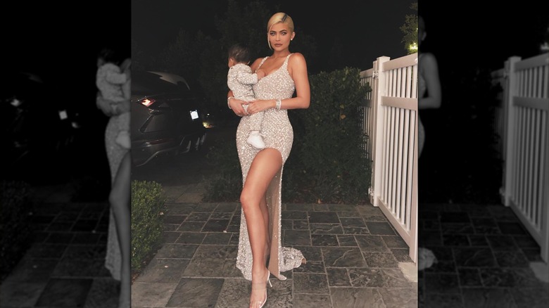 Kylie Jenner and Stormi Webster, matching sparkly outfits