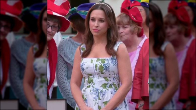 Lacey Chabert in a floral dress