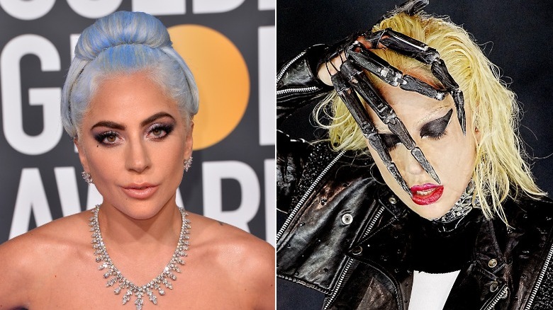 Lady Gaga poses in 2019 and performs in 2022