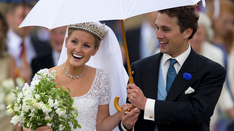 Lady Melisssa Trafelet at her wedding to Thomas van Straubenzee