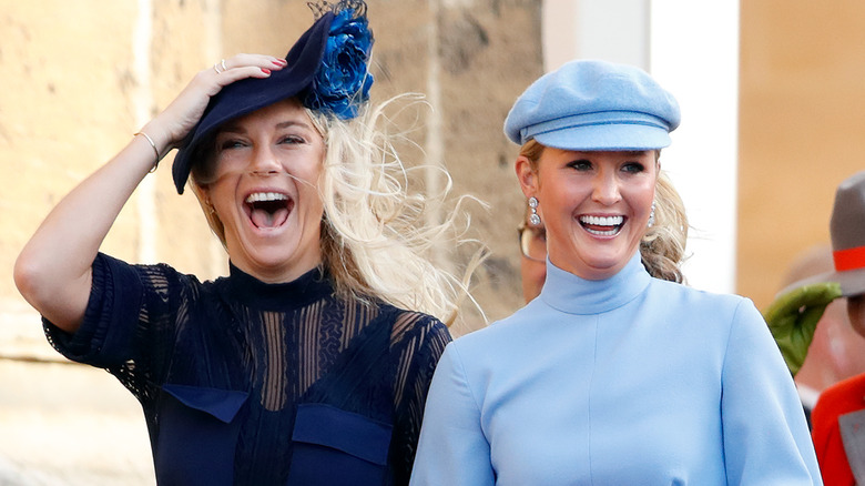 Chelsea Davy and Melissa Percy at Princess Eugenie's wedding