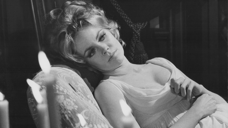 Dark Shadows' Lara Parker in a sultry scene from the show