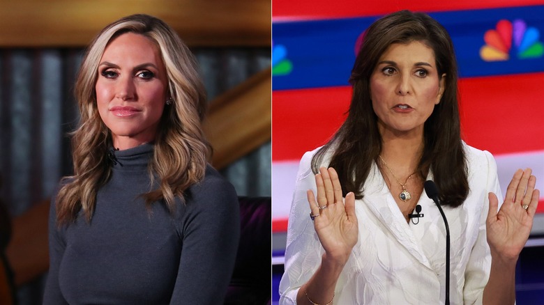 Split image of Lara Trump and Nikki Haley