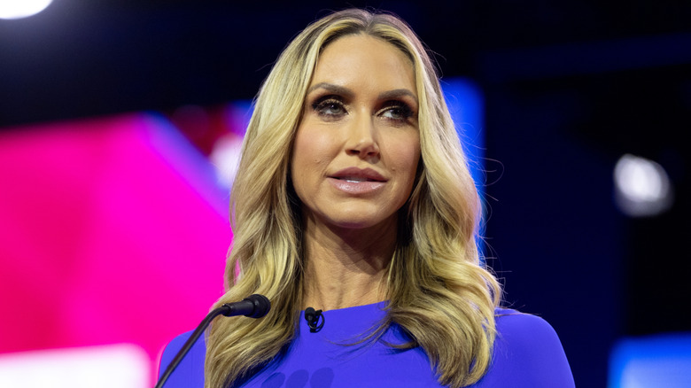 Lara Trump speaking at a political event