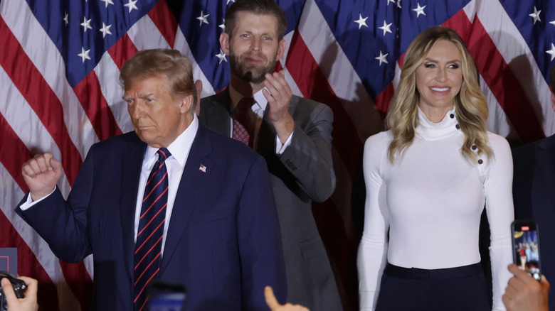 Donald Trump raised fist, Eric and Lara Trump