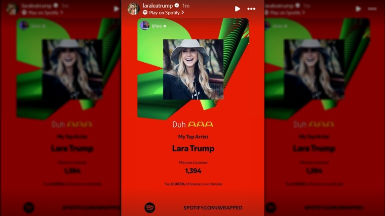 Screenshot of Lara Trump on Spotify Wrapped