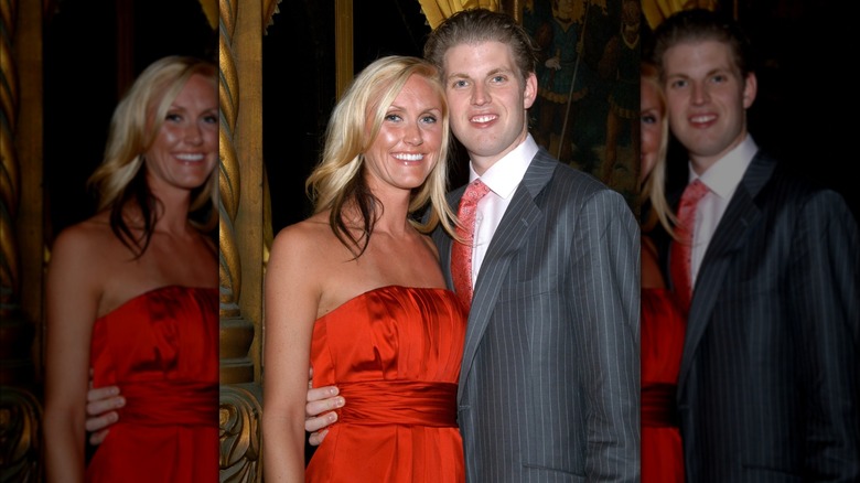 Eric Trump with his arm around Lara Trump (née Yunaska) at Mar-a-Lago in 2008