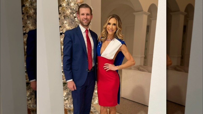 Eric and Lara Trump posing together