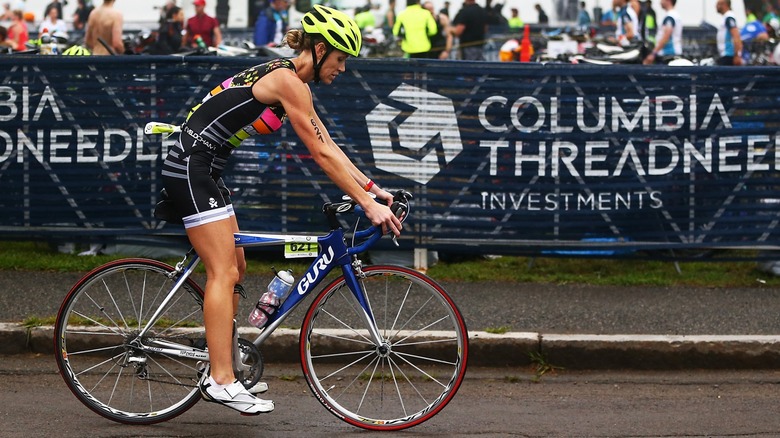 Lara Trump during a triathlon bike ride