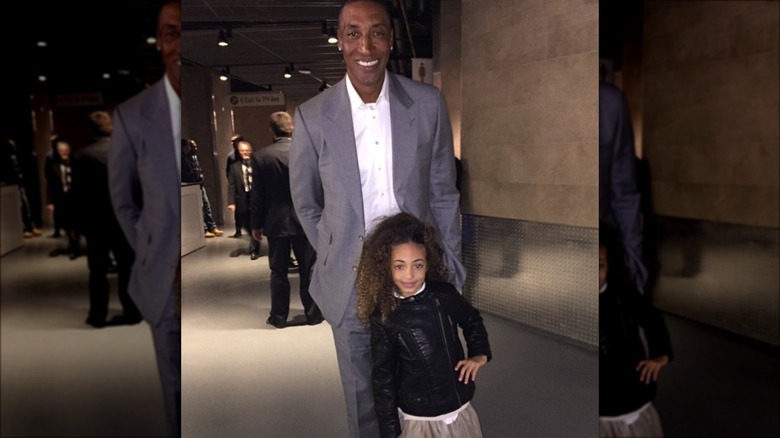 Scottie Pippen and Sophia Pippen posing