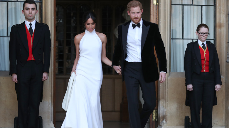 Prince Harry and Meghan Markle at wedding reception