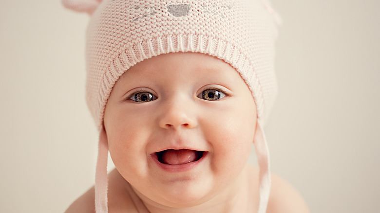 baby in knit hat