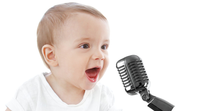 baby boy with microphone