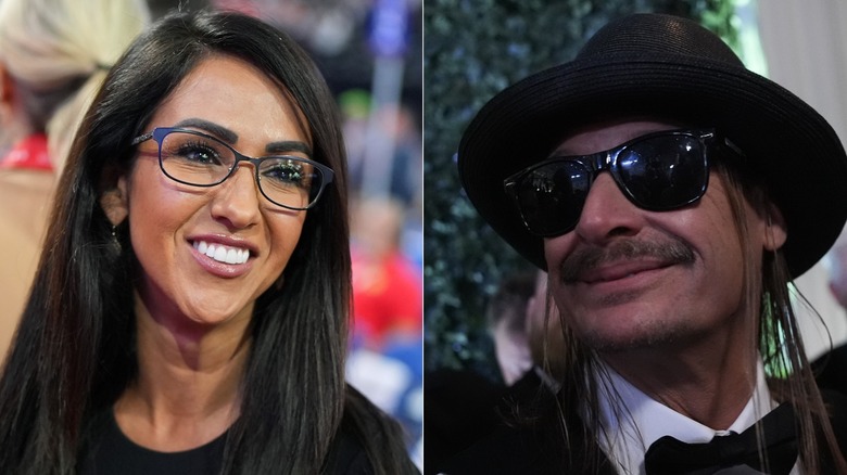 Lauren Boebert and Kid Rock smiling split image