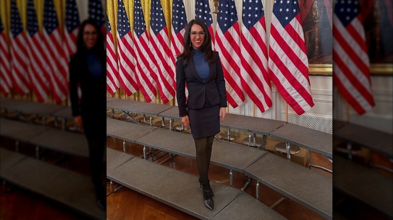 Lauren Boebert posing at the White House