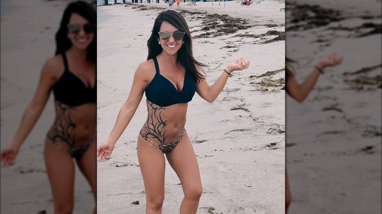 Lauren Boebert showing off her tattoo in a bikini