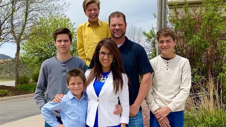 Lauren Boebert posing with four kids and ex-husband Jayson