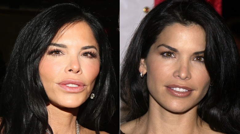 Side by side images of Lauren Sanchez, one from 2024, one from 2002, with her face looking very different.