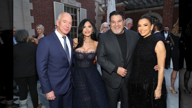 Lauren Sanchez and Jeff Bezos smiling