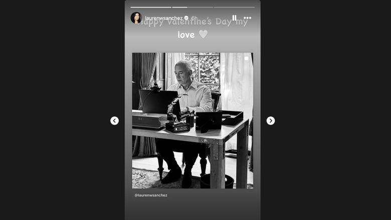 Lauren Sanchez's Instagram story post of Jeff Bezos