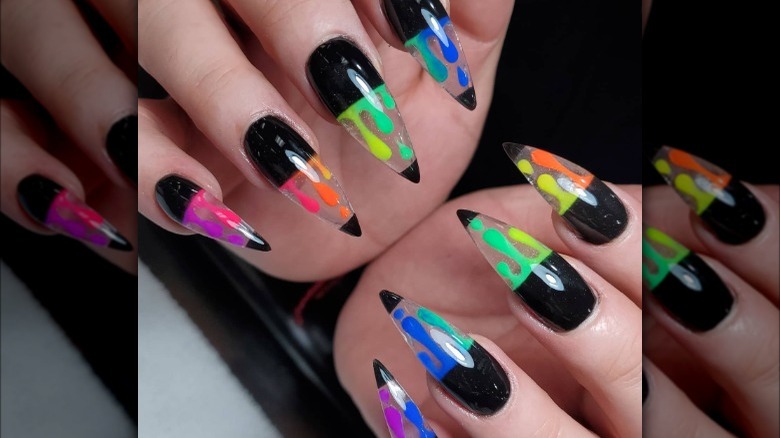 Nails painted like lava lamps