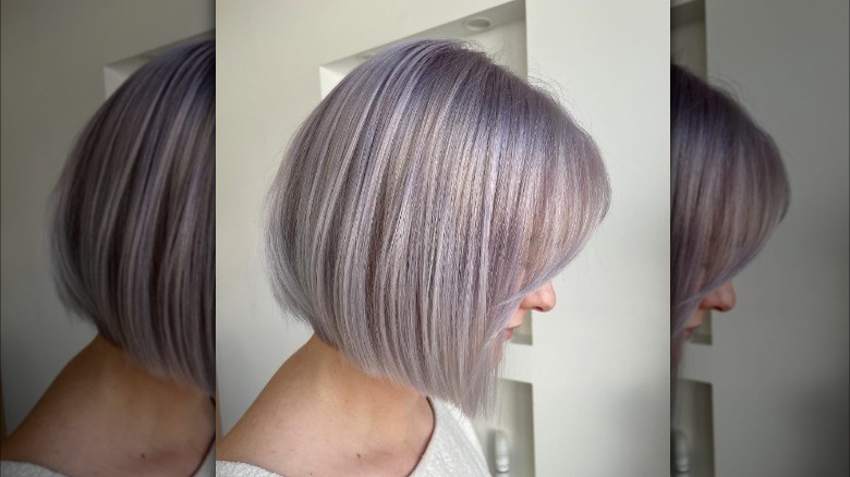 Lavender bob cut 