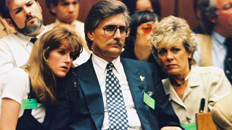 Kim, Fred and Patti Goldman at Simpson trial