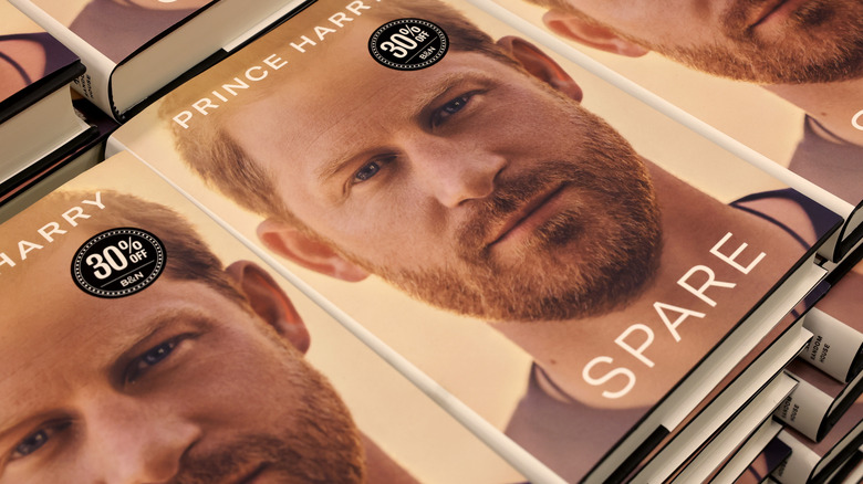 Piles of Prince Harry's memoir "Spare"