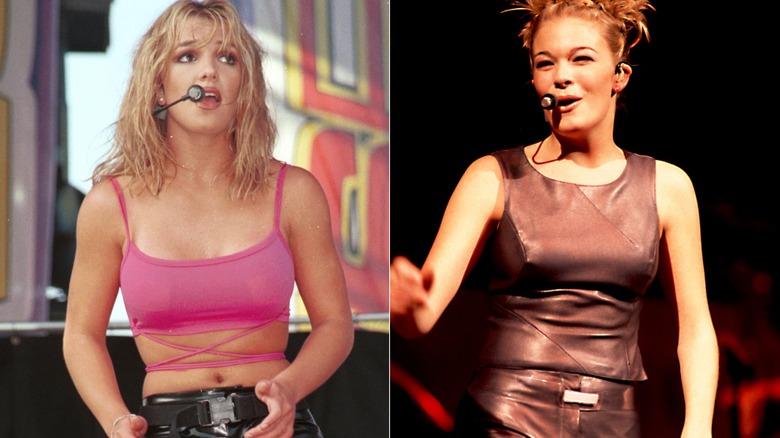 Left: Young Britney Spears performing, Right: Young LeAnn Rimes performing