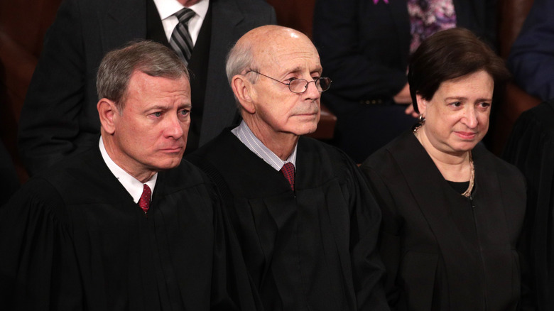 Supreme Court Justices Roberts, Breyer, and Kagan